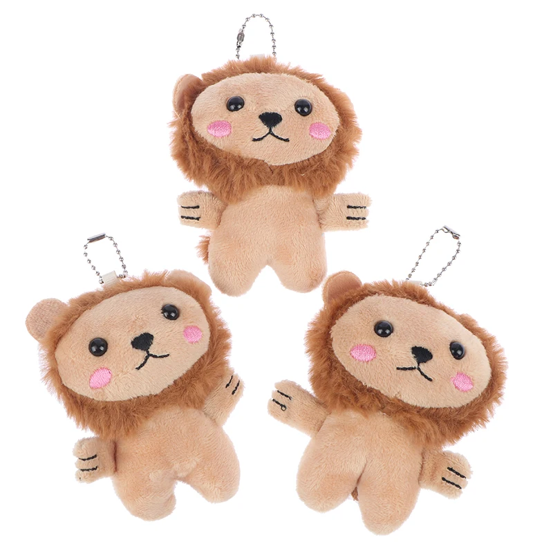 12cm Kawaii Little Lion Plush Stuffed Toys Soft Doll Keychain Bag Pendant Accessories