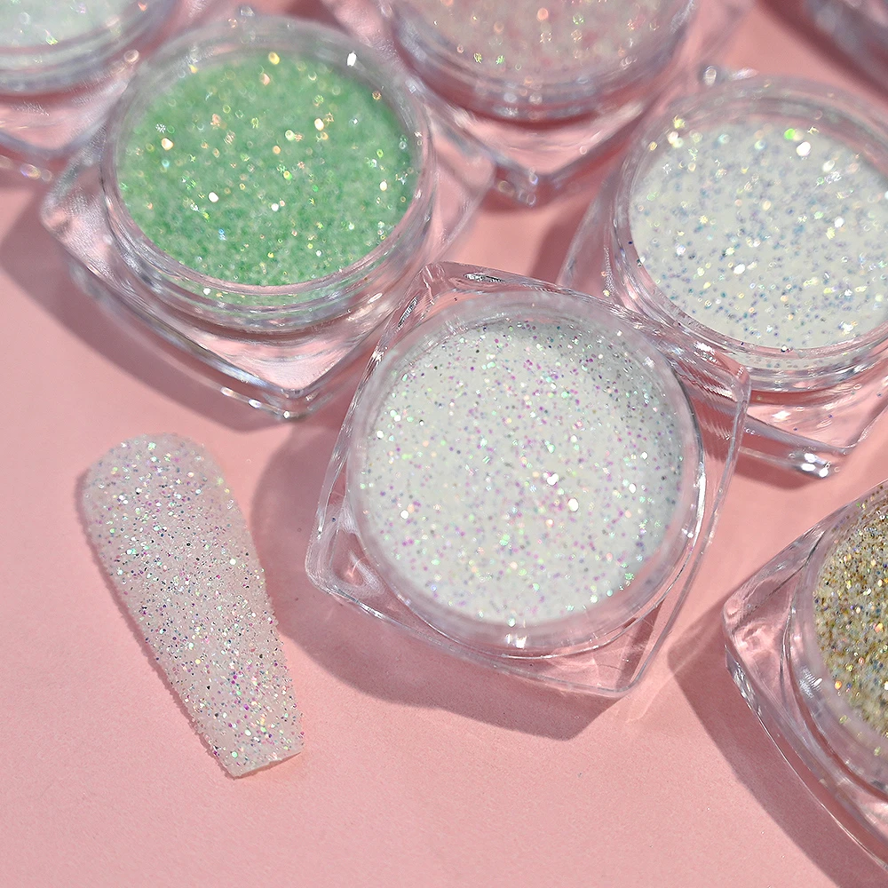 12Colors/Set Nail Art Glitter Sugar Powder Candy Coat Effect Chrome Pigment Dust Sparkly UV Gel Polish Nail Art Decoration Powde