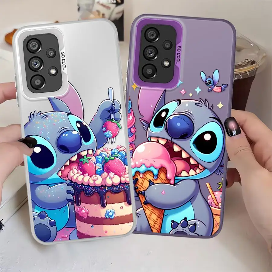 삼성 갤럭시 A30 A50 A56 A51 A52 A10 A20 A02 A03 A71 A72 A06 A07 A54 A55 A04 A05용 케이스 디즈니 귀여운 스티치 백폰 커버