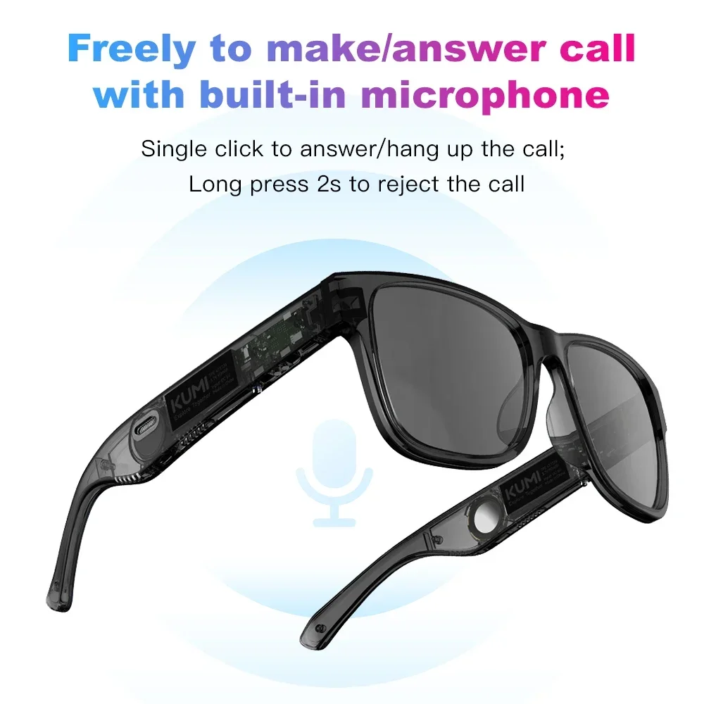 KUMI Meta V1 Smart Glasses Break Audio-visual Imagination Create Bluetooth glasses IPX4 Waterproof Bluetooth Phone Call