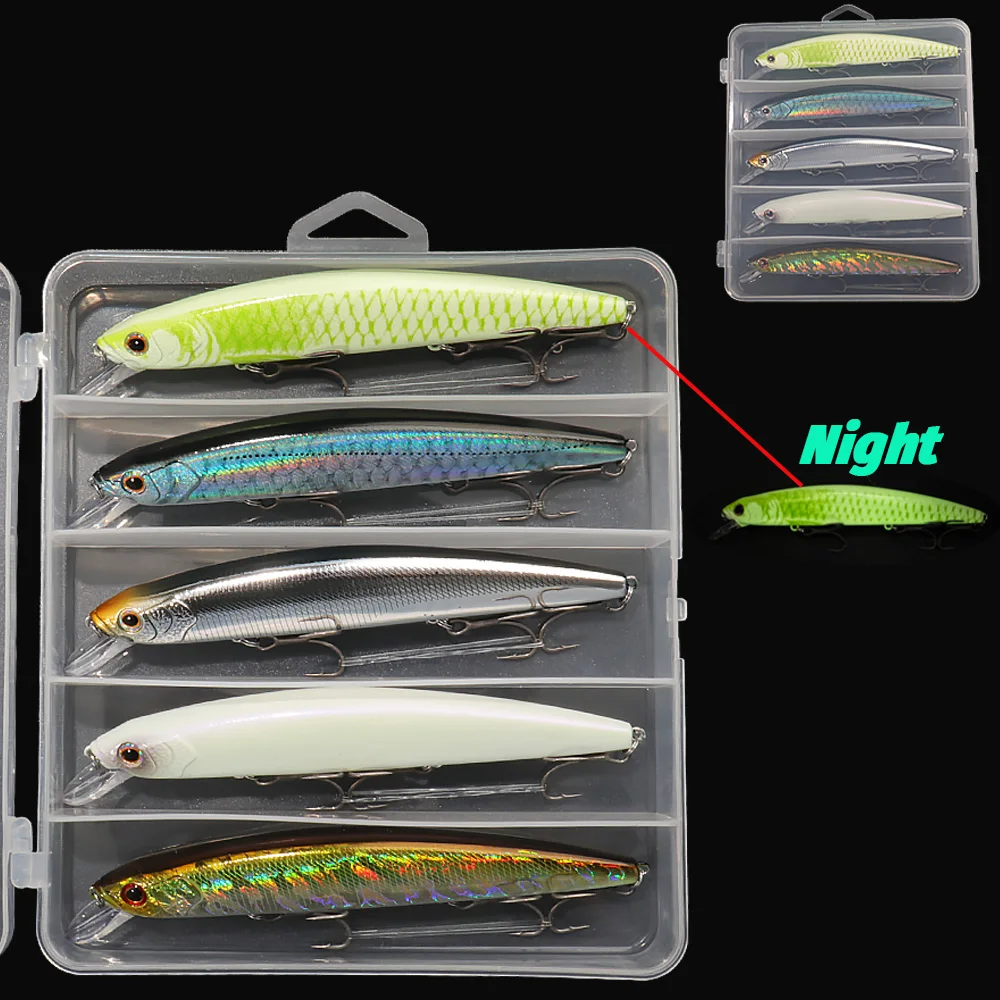 GOBAIT Köder-Kits, schwimmender Minnow, 24 g, 14 cm, Kurbelköder, Wobbler, starke Drillinge, Jerkbait, Pesca, Swimbait, Angelgerät-Köder-Set