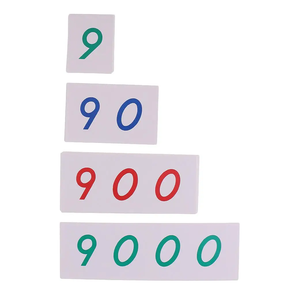 Montessori Mathematics Material 1-9000 Number Cards Early Learning Toys for Preschool Math for Children