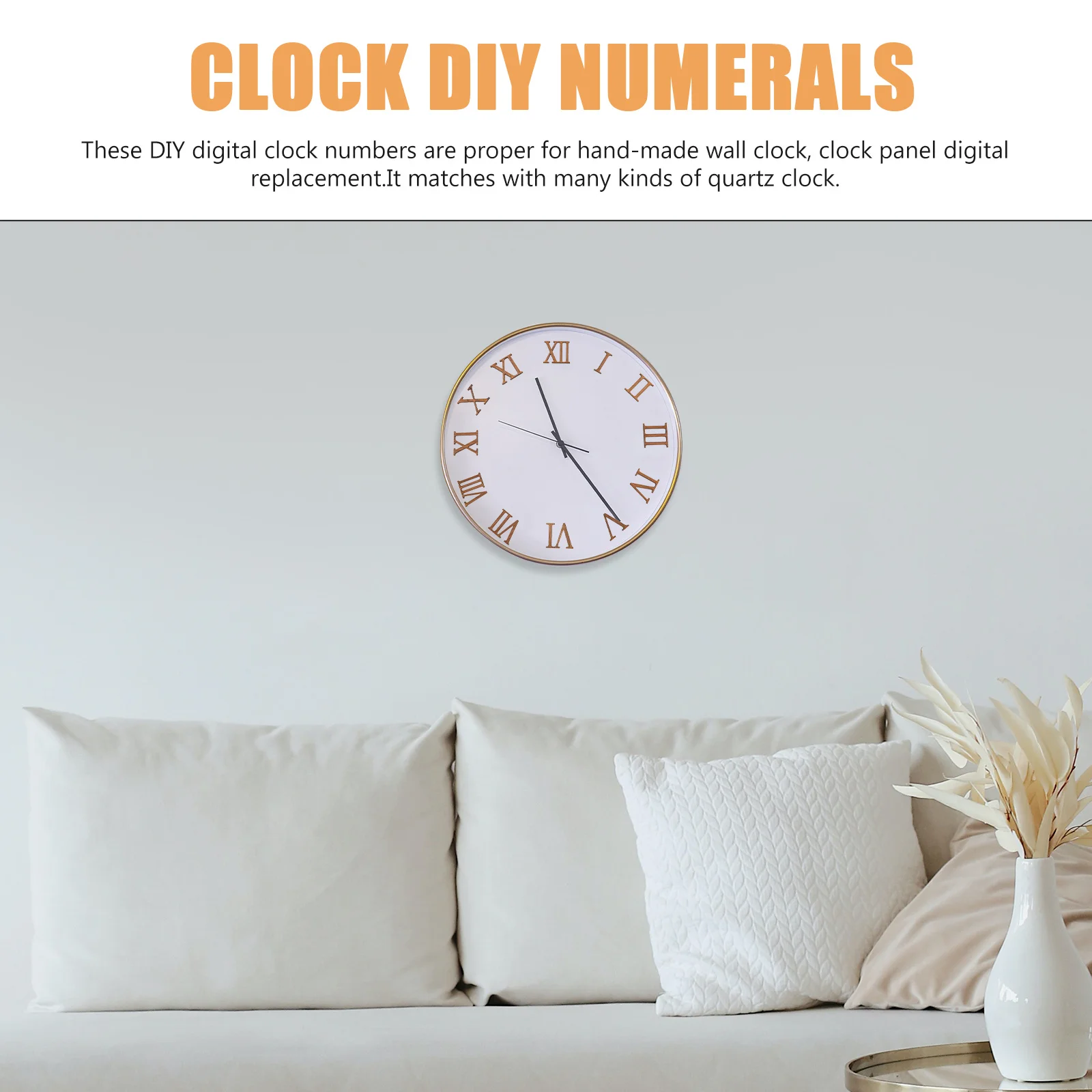 

12pcs Wooden Roman Numerals Diy Clock Numbers Wood Embellishments Wall Clock Repair Parts Replacementhang