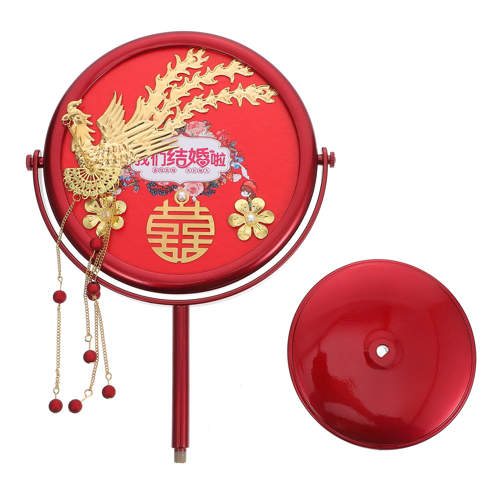 

Elegant Desktop Makeup Mirror Rotatable Wedding Mirror for Girls Clear Reflection Durable Easy to for Any Room