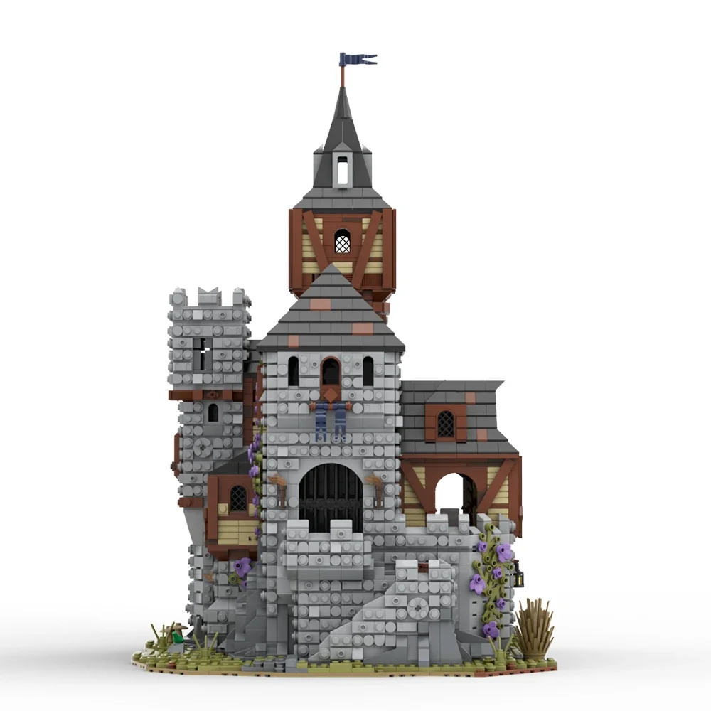 MOC Black-Hawks Kasteel Middeleeuwse Architectuur Bouwstenen Falcon Ridders Fortress Kasteel 31120 Model Bricks Speelgoed Kids Gift