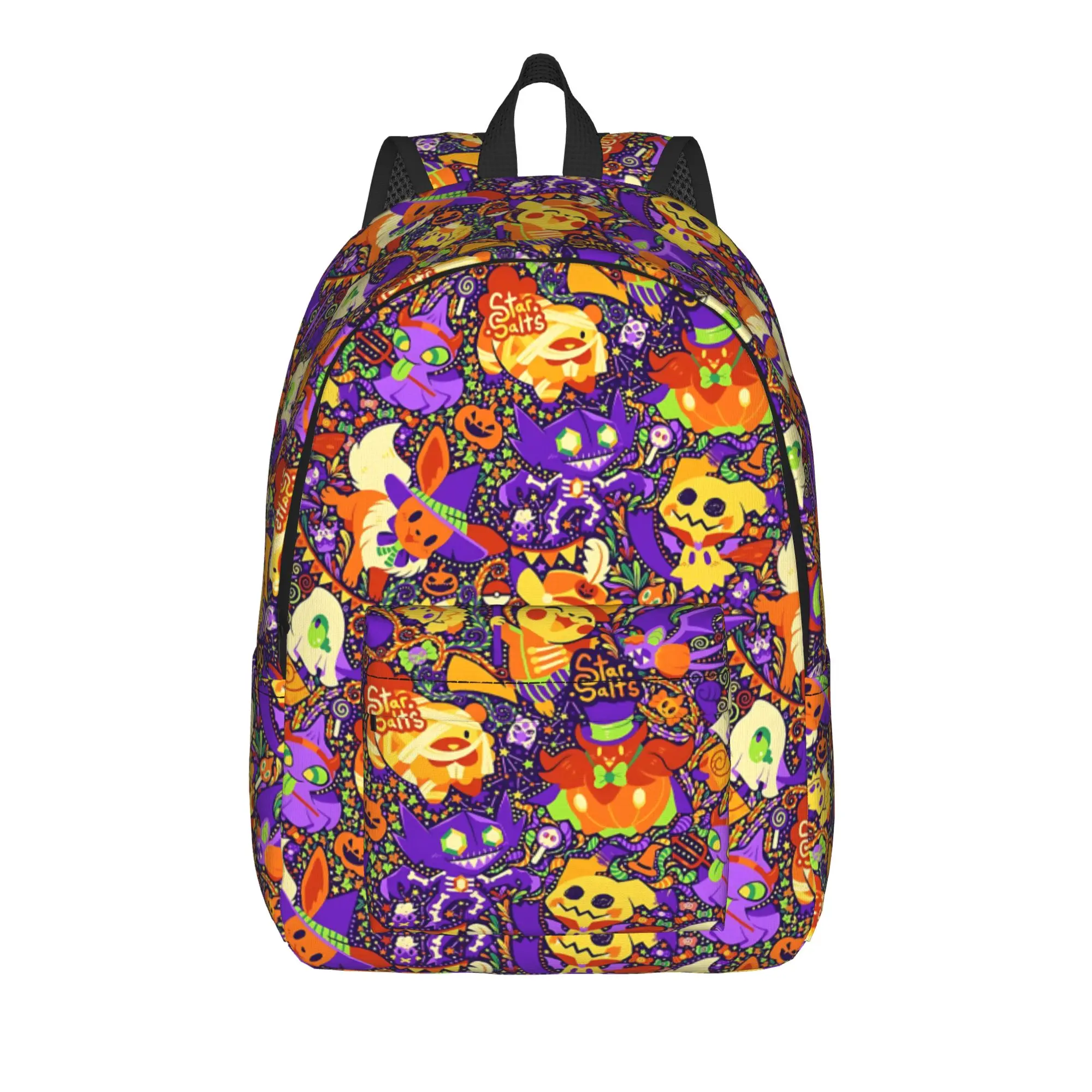 Fashion Cartoon Pokemon Theme Backpack  Mochilas Solid Hiking Large Capacity Rucksack