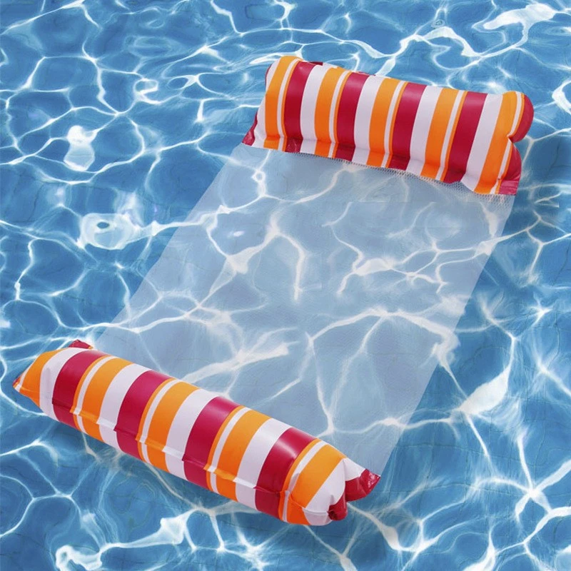 Schwimmendes Wasserspielzeug Faltbare Hängematte Sommer Outdoor Pool Strand Aufblasbare Matratze Lounge-Stuhl Wasser-Schwimmmatte Schwimmzubehör