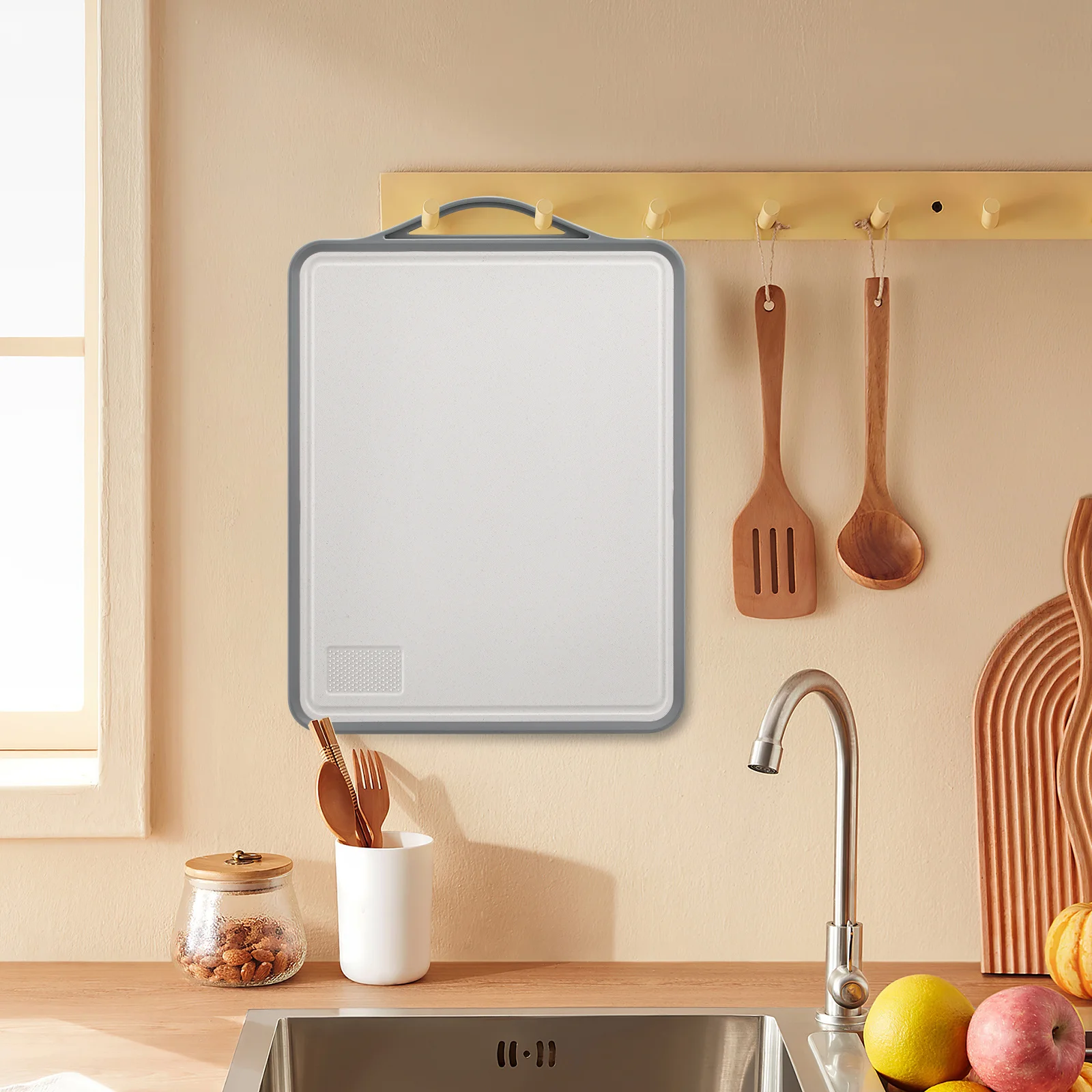 

Stainless Steel Cutting Board Dishwasher Safe Non-Slip Base Multifunctional Large Kitchen Essential Cutting Mat for Meat