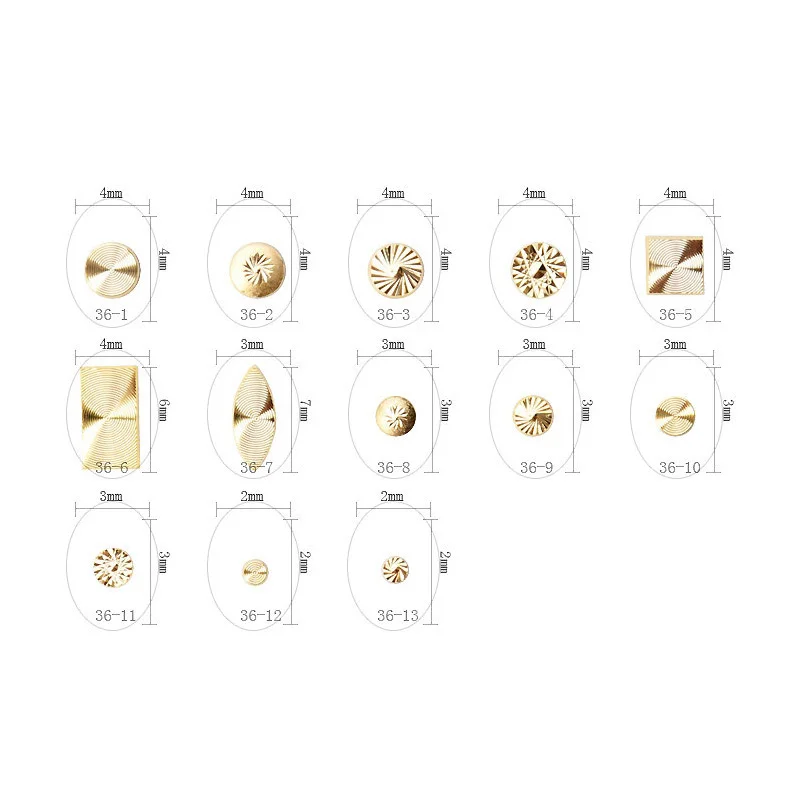 100pcs/lot 3D Alloy Nail Art Gold Spiral Pattern Rivets Studs Metal Manicure Nail Art Accessories DIY Nail Decoration Charms