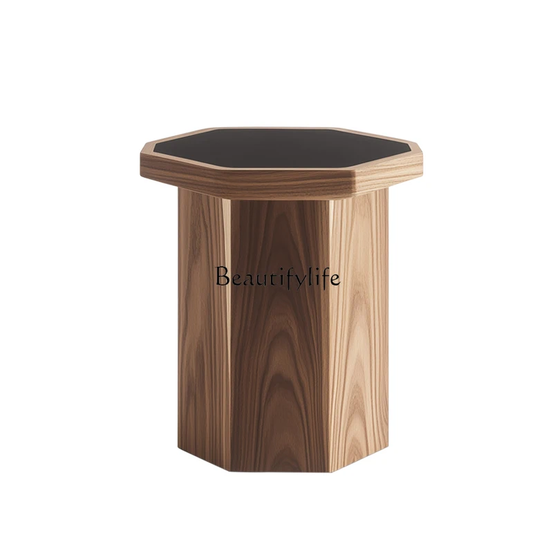 

Octagonal solid wood edge Italian style living room bedroom corner bedside table