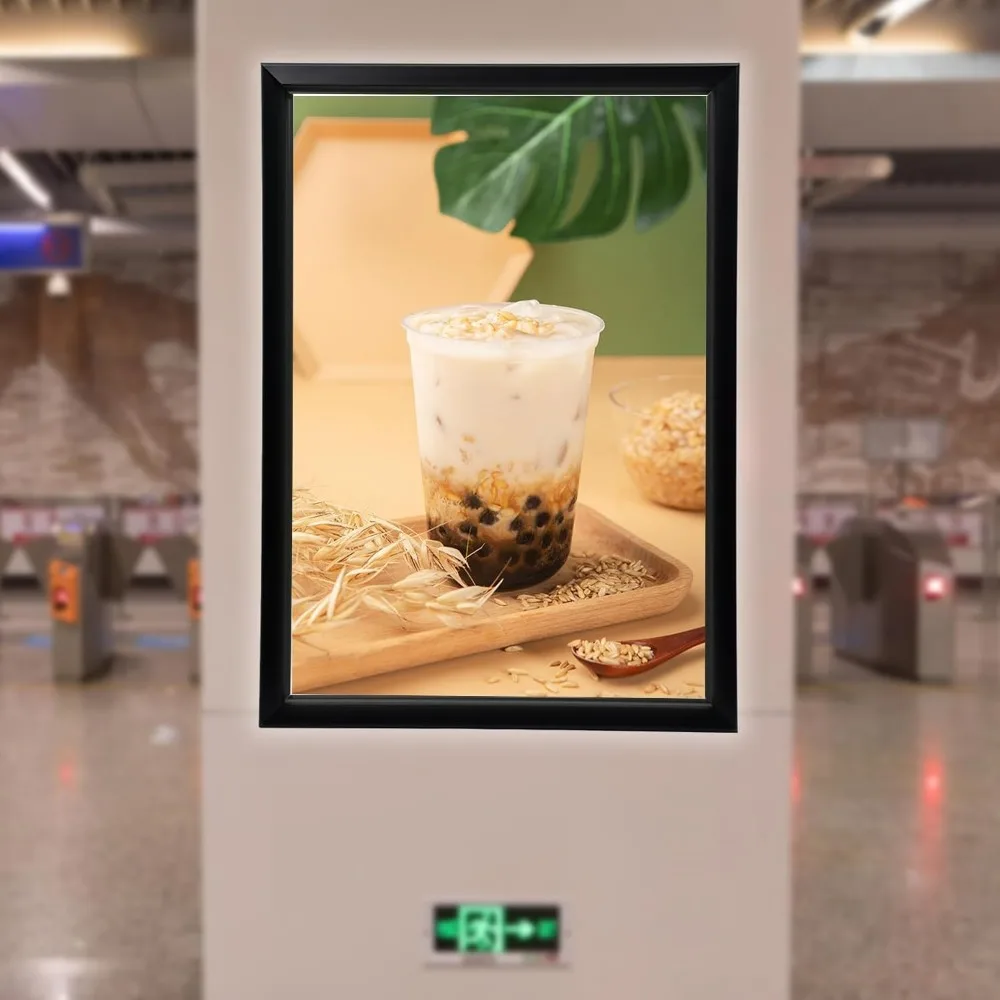 33x24 Inch LED Movie Poster Frame Slim Snap Aluminum Alloy LED Light Box Wall Mounted Modern Art Picture Display Sign Holder