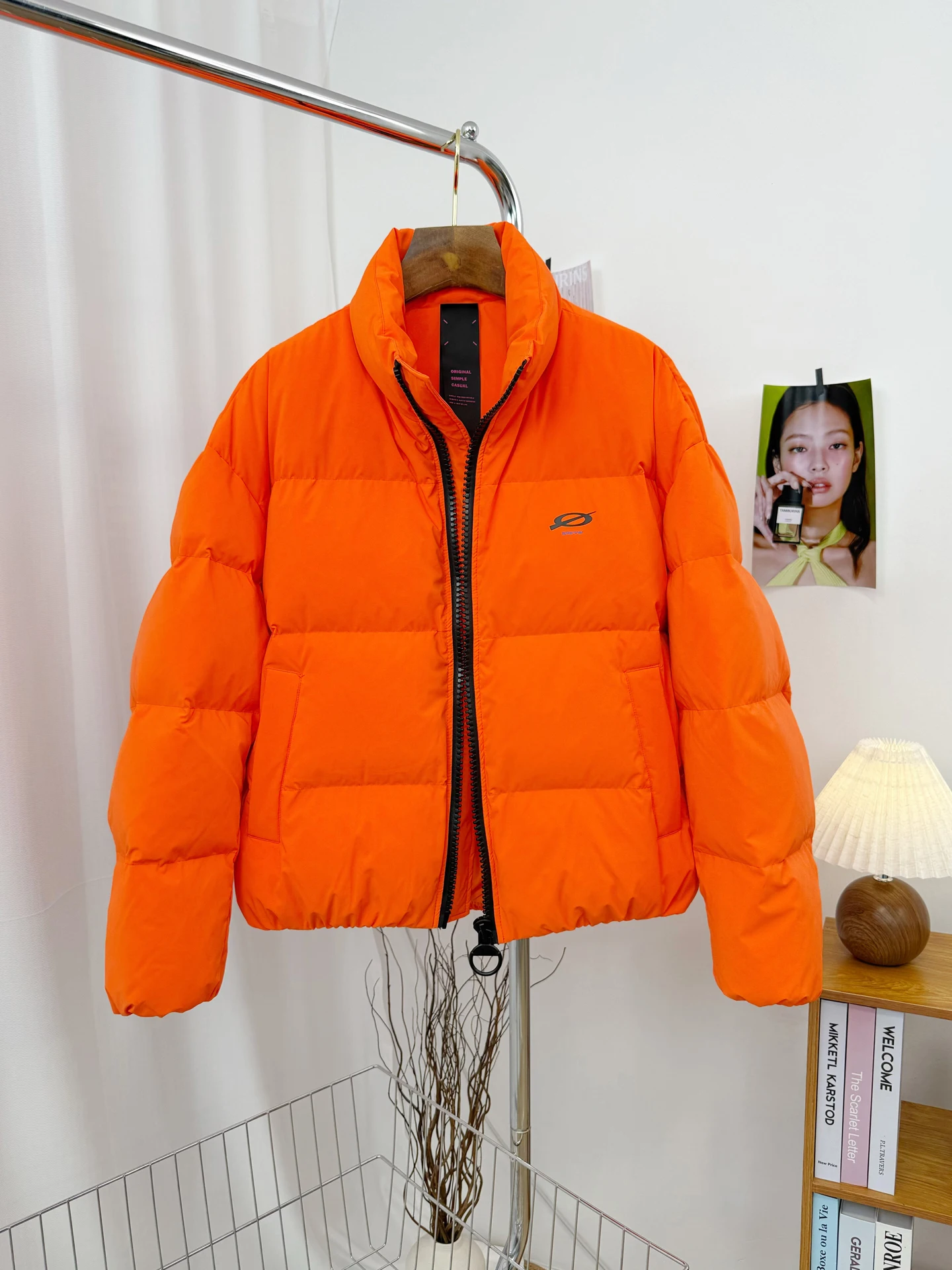 

American Sle Pure Color Stand Collar Du down Jaet Men's Outdoor Winter Cold Resistant Warm Versatile Couple's Coat