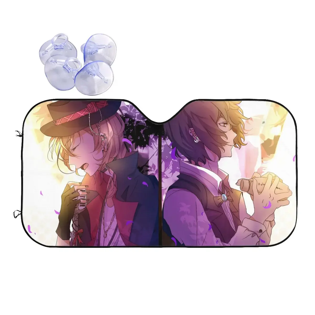 

Chuuya Nakahara Osamu Dazai Sunshade Windscreen Bungou Stray Dogs Car Front Window Visor Sunshade Visor Blinds Sun Shade Protect