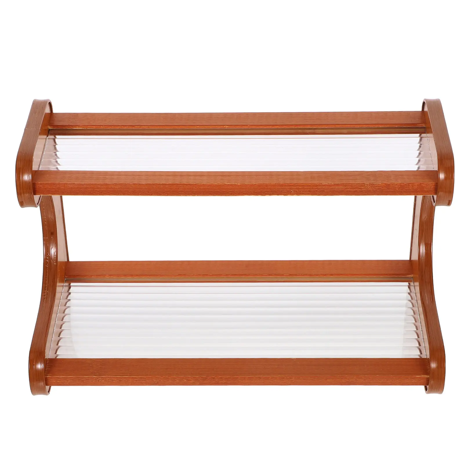 Desktop Storage Rack Multi-Layer Office Desk Organizer Light Brown for Stationery Cosmetics Books Kitchen Desktop Shelf