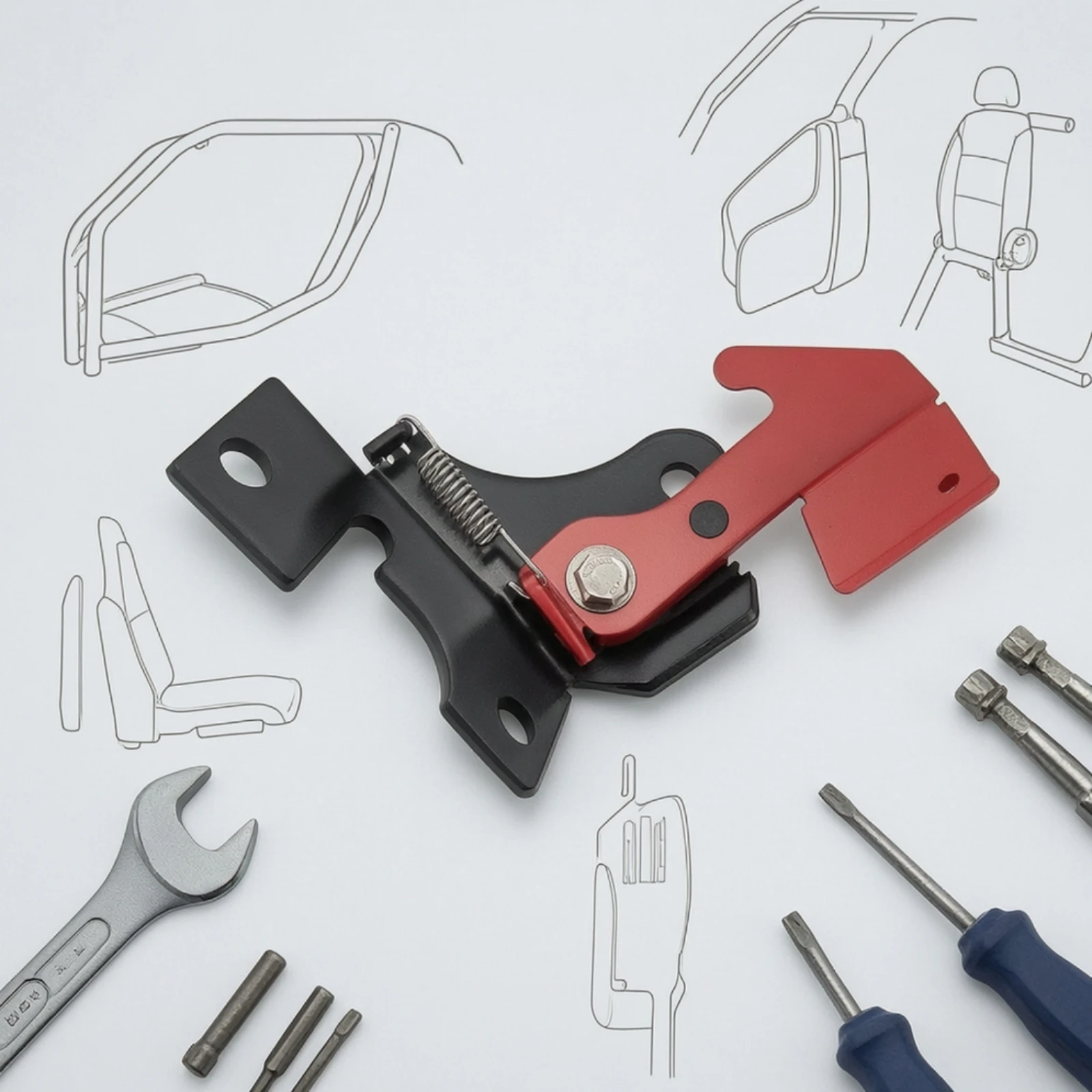 Spring-Loaded Parking Brake Compact UTV Parking Brake Hardware Single-Foot Operation User-Friendly for off-Roaders, Trail Riding