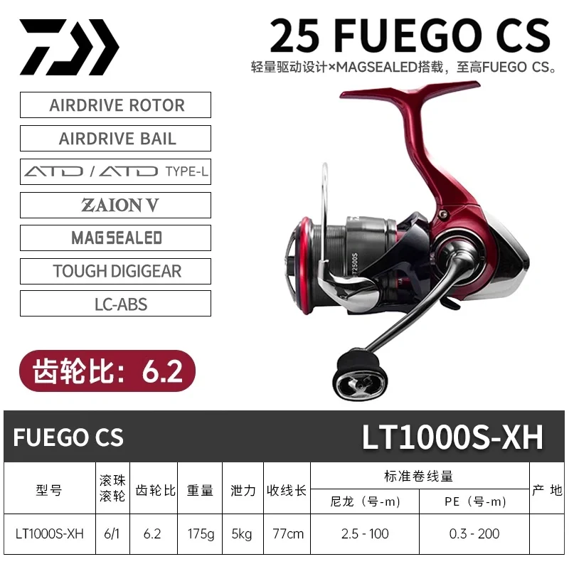 Original 2025 DAIWA Fuego CS LT 1000SXH 2000SXH 2500 3000-C