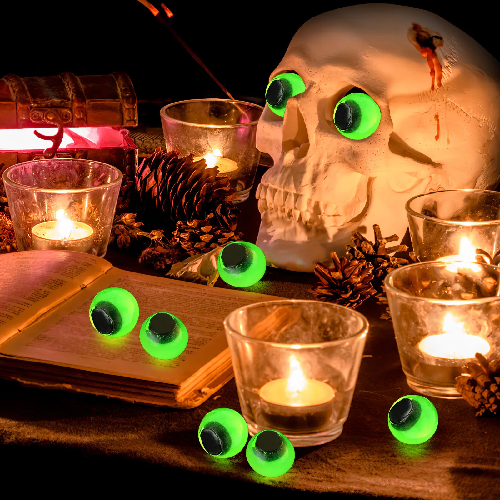 

24Pcs Glow in Dark Halloween Horror Eye Balls Fake Eyeballs Scary Party Decoration Simulation Trick Eyeball Horror Eye Balls