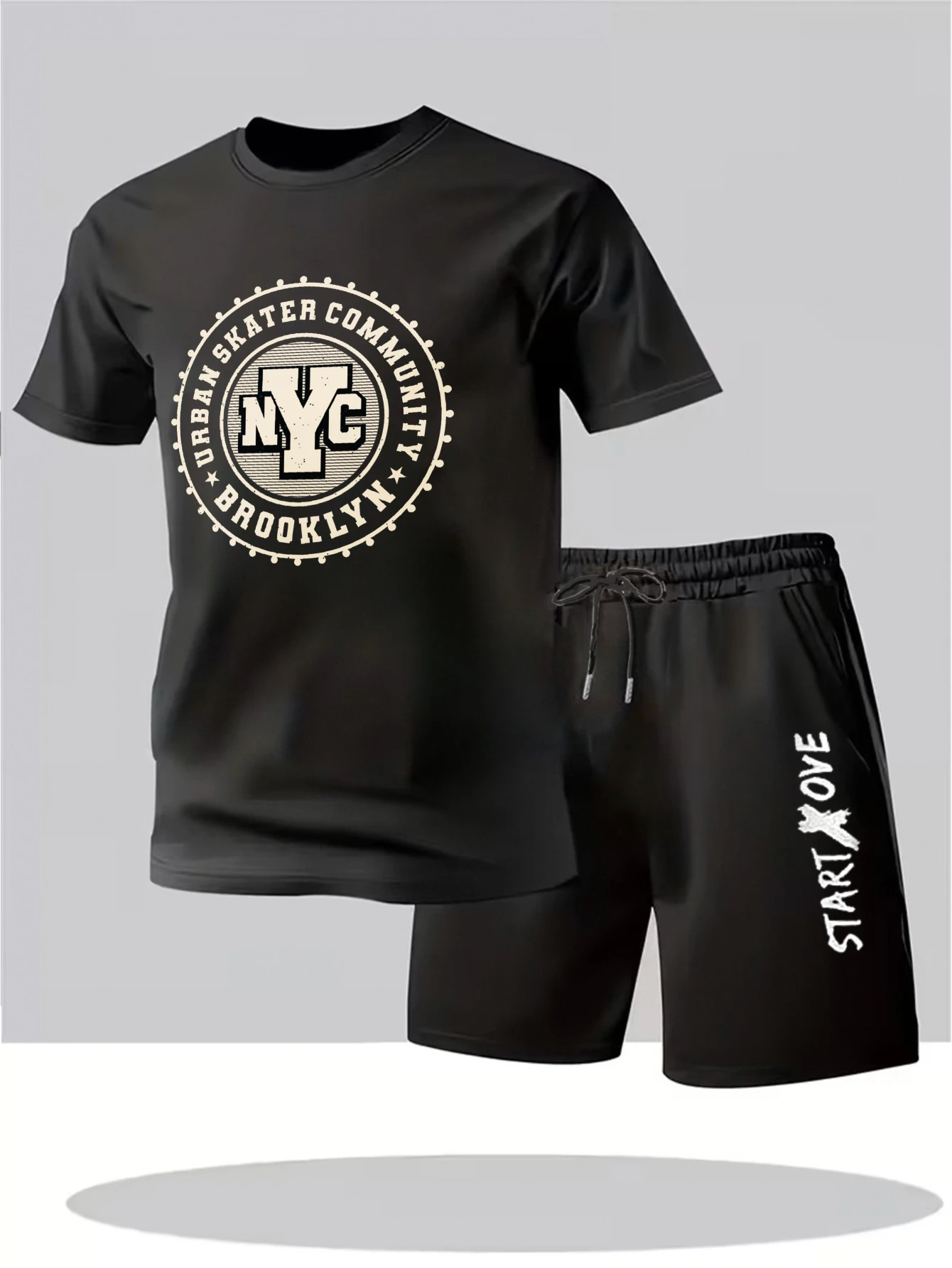 

Men's set 2025 summer outfits two piece clothing set thin tracksuit for man Printed sweat suit drip clothing Polyester Graphic