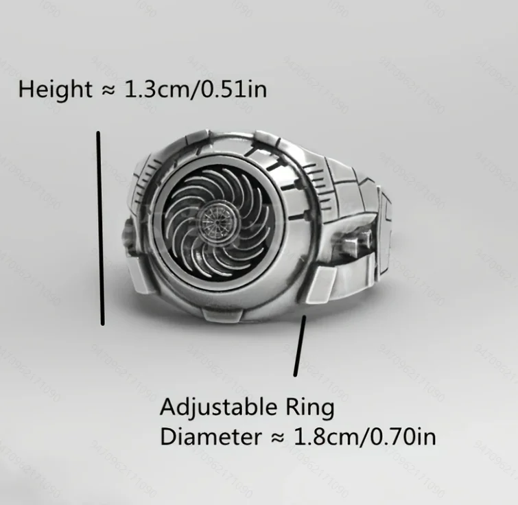 Avant-garde Trend Future Mechanical Feeling Silver Color Spiral Gear Ring Men's Daily Wear Adjustable Ring Party Accessories