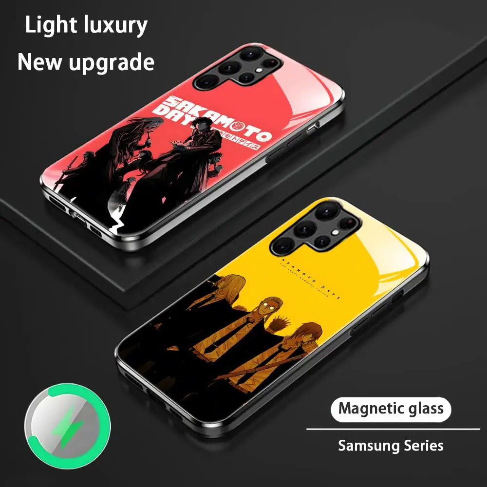 Coque de téléphone magnétique en verre SAKAMOTO DAYS Anime tendance pour Samsung S26 S25 S24 S23 S22 S21 S20 Plus Ultra
