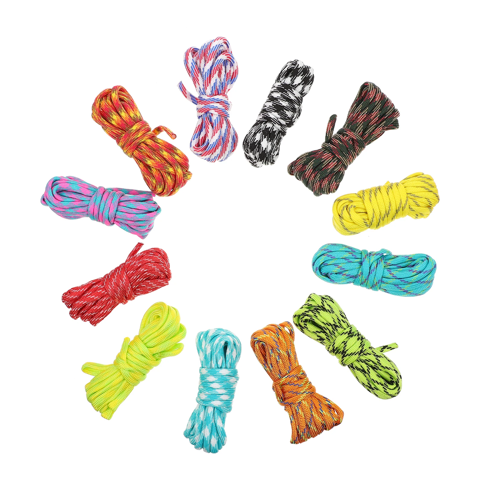 

12 Rolls Paracord Umbrella Rope Durable Nylon Outdoor Survival Emergency Safety Climbing Tent Rope Wear-Resistant Braided