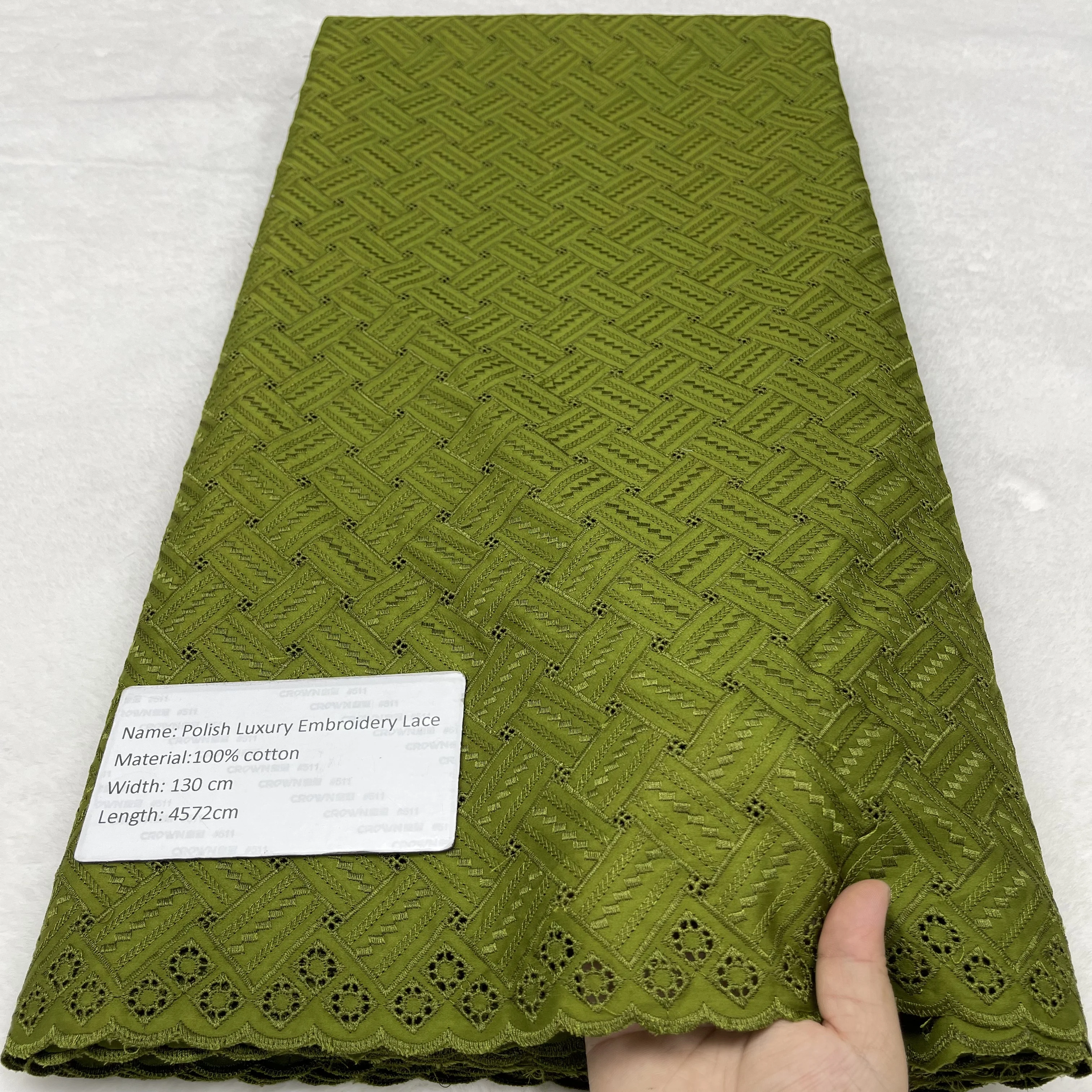 

Luxury African Polish Lace Fabric 2025 High Quality Swiss Suit Lace French 100% Cotton Lace Nigeria For DIY Men Dress