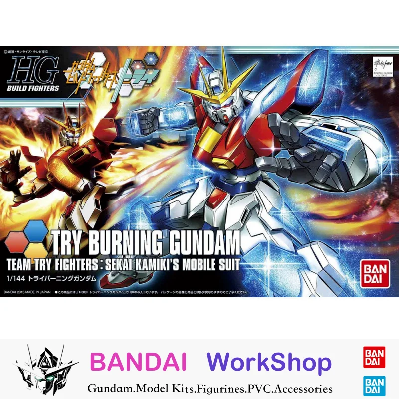 

Bandai Original 1/144 HGBF Try Burning Gundam Action Figure Assembly Model Kit Collectible Gifts