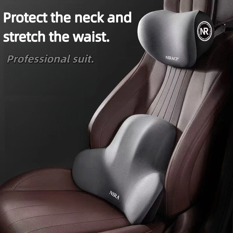2025 سيارة الرقبة وسادة قطني مسند الظهر وسادة مجموعة رغوة الذاكرة مسند الرأس اكسسوارات السيارات الداخلية الأساسية لراحة القيادة