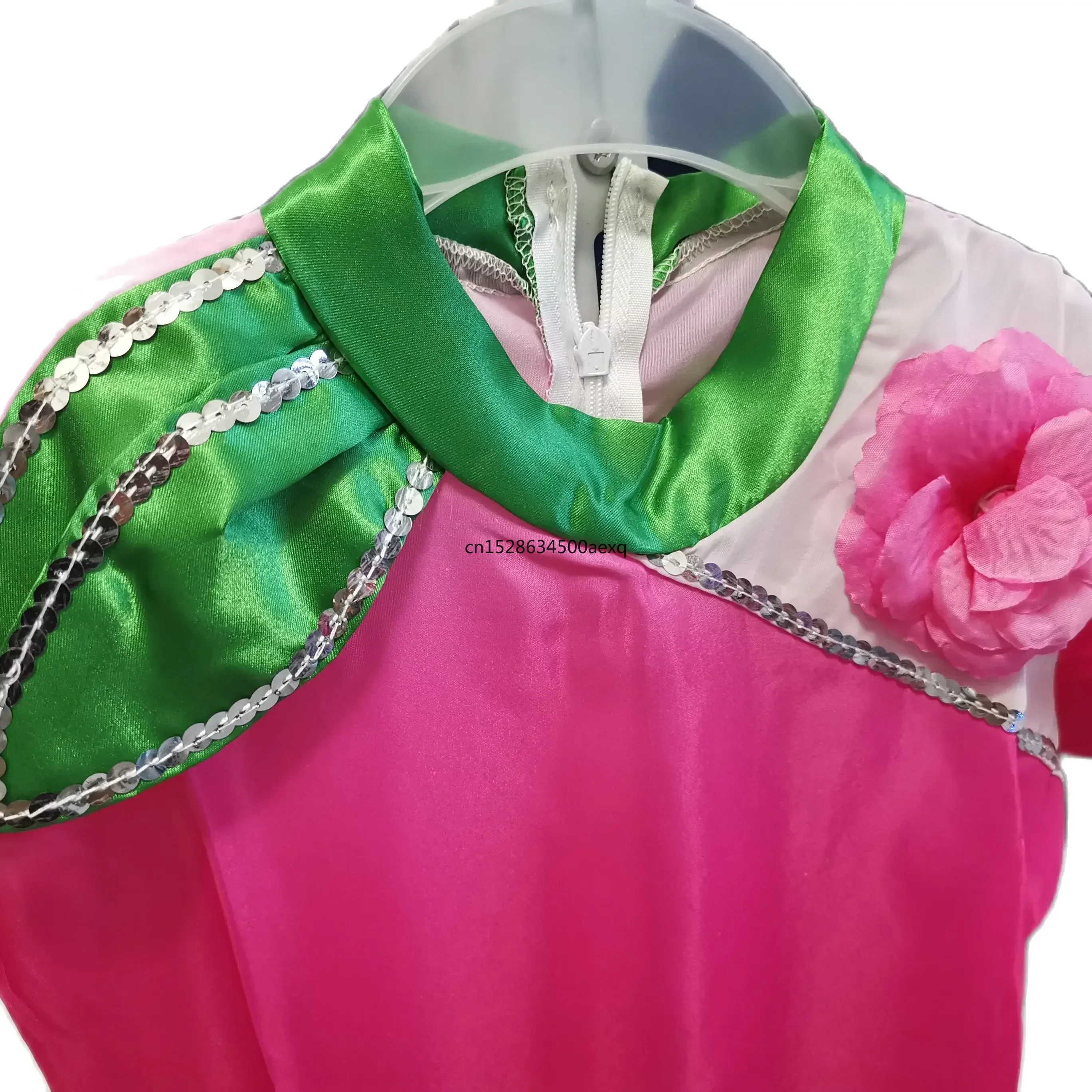 Pink Childrens Fancy Dress Flower Dancewear Girls Dance Costume Kids Salsa Dance Dress Of Girl Dance Wear