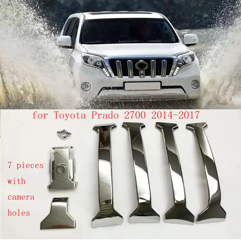 Car accessories front grille trim strip for Toyota Prado 2700 2014-2017  modified front grille with three-color bright strip