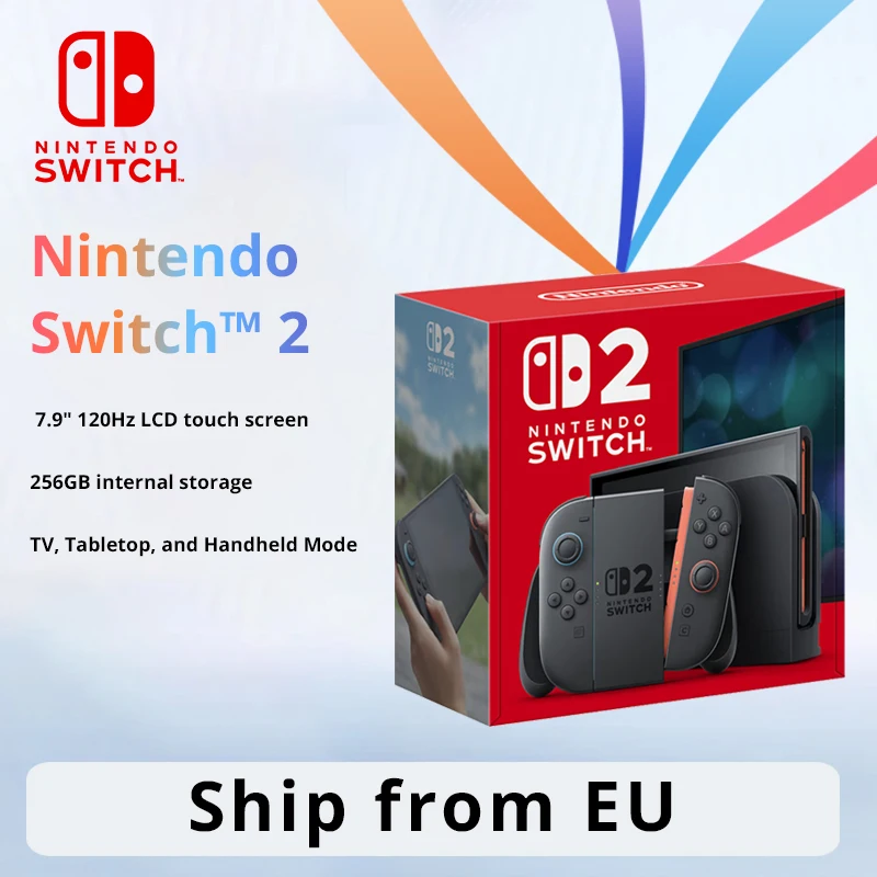 Nouvelle console de jeu Nintendo Switch 2 NS2, console de jeu portable, écran tactile LCD de 7,9 pouces, design magnétique, stockage de 256 Go, résolution 4K, fréquence d'images jusqu'à 120 ips