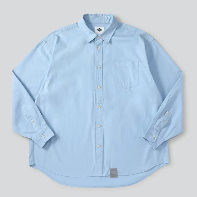 

High Street Trend Madness Shirt High Quality Solid Color Casual Loose MDNS Long Sleeve Tops Men Women