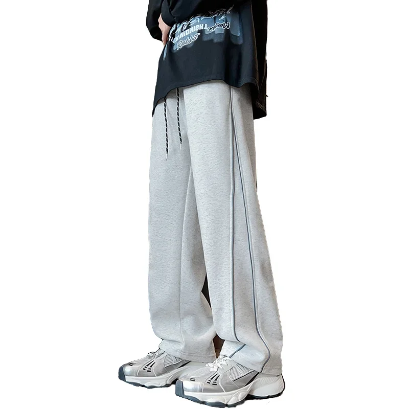 Men's Fashion Sweatpants - Spring Autumn New Cotton Blend Loose Fit Casual Trousers Comfortable Versatile Wardrobe Essential