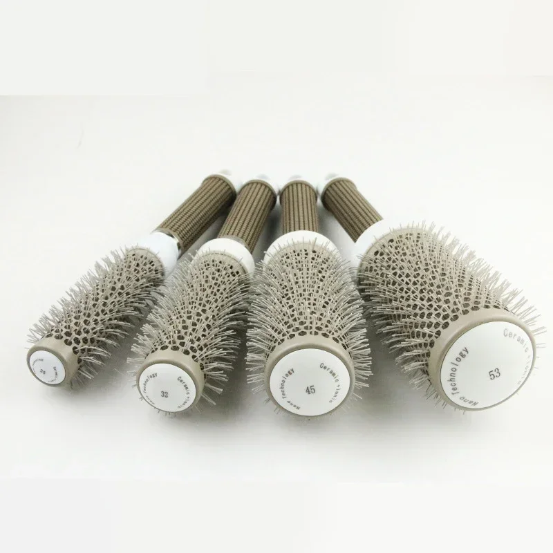 1 Pcs Cylinder curly hair professional styling gray aluminum tube comb Massage Comb Brush for Hair Hairdresser Hairdressing Tool