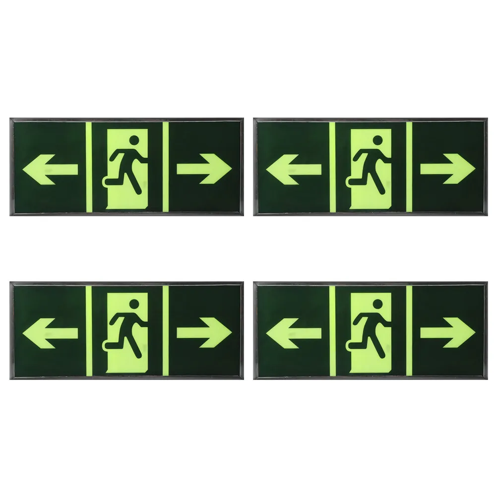 

Набор из 4 самосветящихся напольных наклеек для эвакуационных выходов: указатели эвакуационного пути, светящиеся в темноте