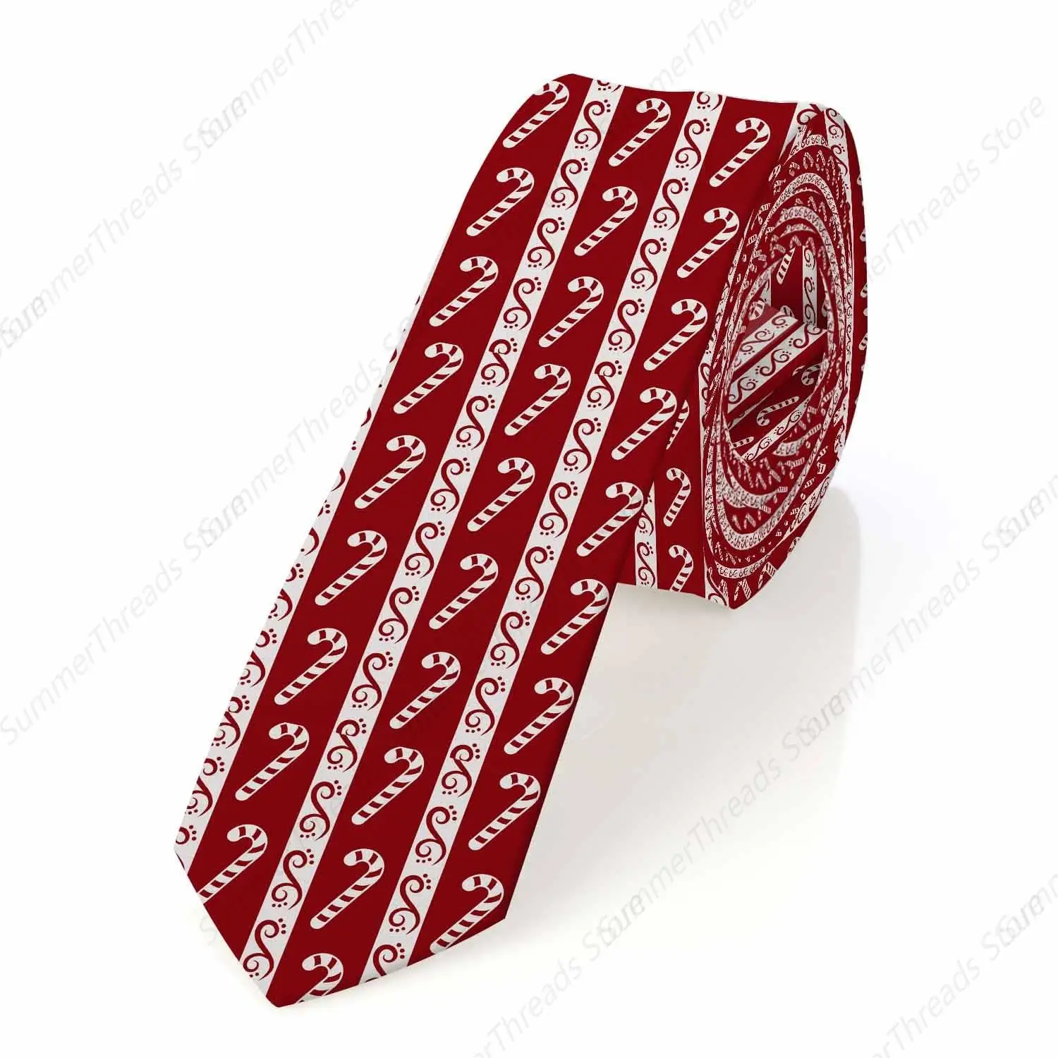 Candy Cane Men's Neckties Red Christmas New Year Men's Tie for Mens Teens Business Work Casual Wedding Party