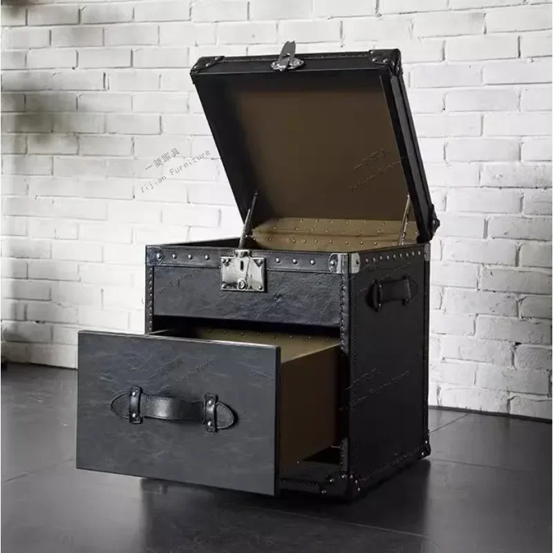 Industrial windpipe cabinet Suitcase American windsand hair high cabinet Creative aged cigar bar wine cabinet