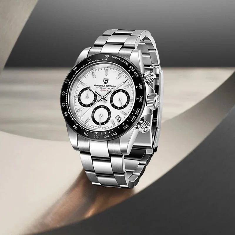PD-1644 OS20 PAGANI DESIGN Mens Chronograph Watch, Tachymeter Bezel Calendar Function Sports Male Wristwatch With Gift Box
