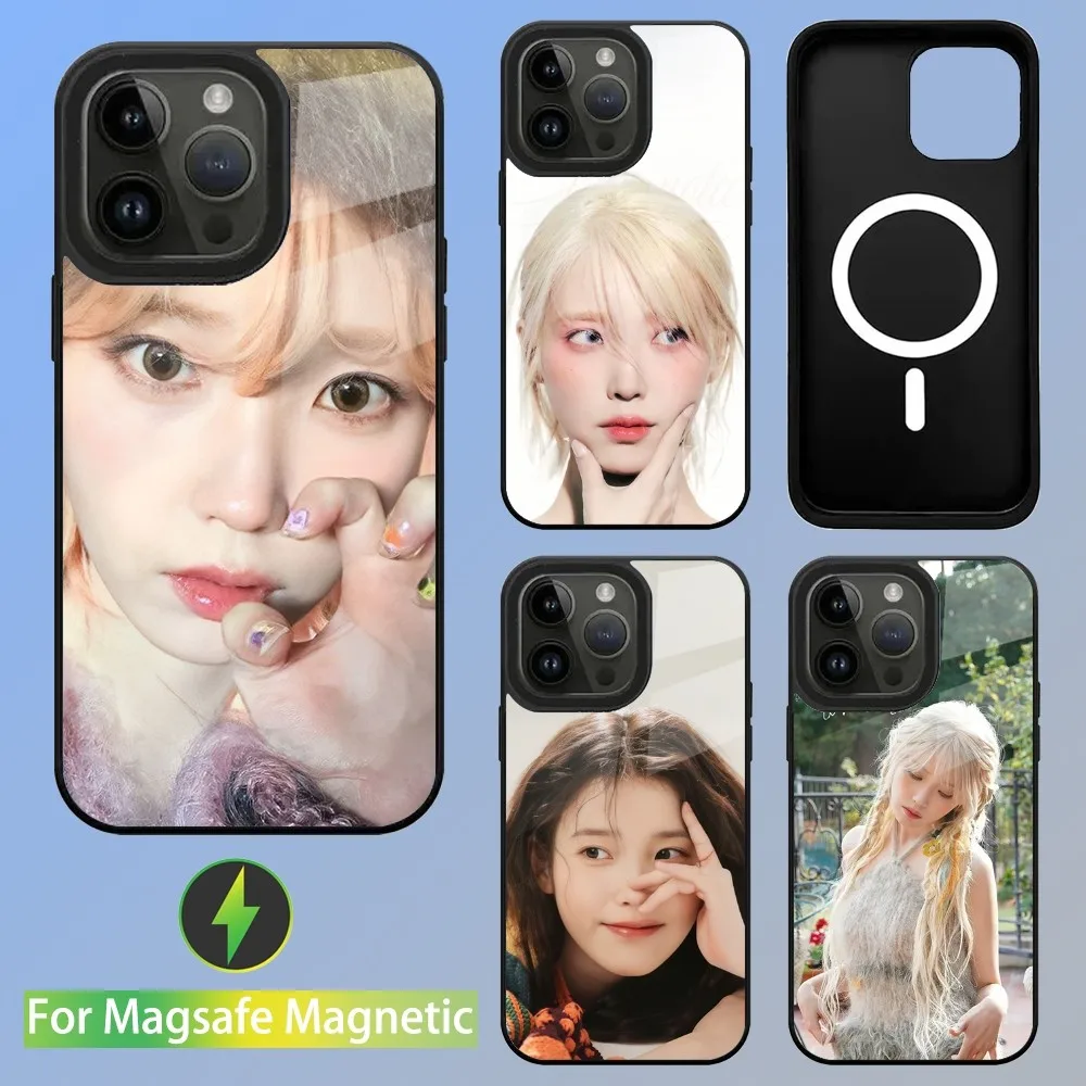 IU Lee JiEun Phone Case For iPhone 15,14,13,12,11,Plus,Pro,Max Mini Magsafe Magnetic Wireless Charging