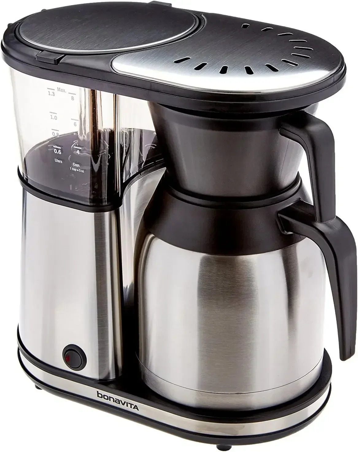 

Bonavita 8 Cup Drip Coffee Maker Machine with Carafe, One-Touch Pour Over Brewer, SCA Certified, 1500 Watt, BPA Free, BV1900TS