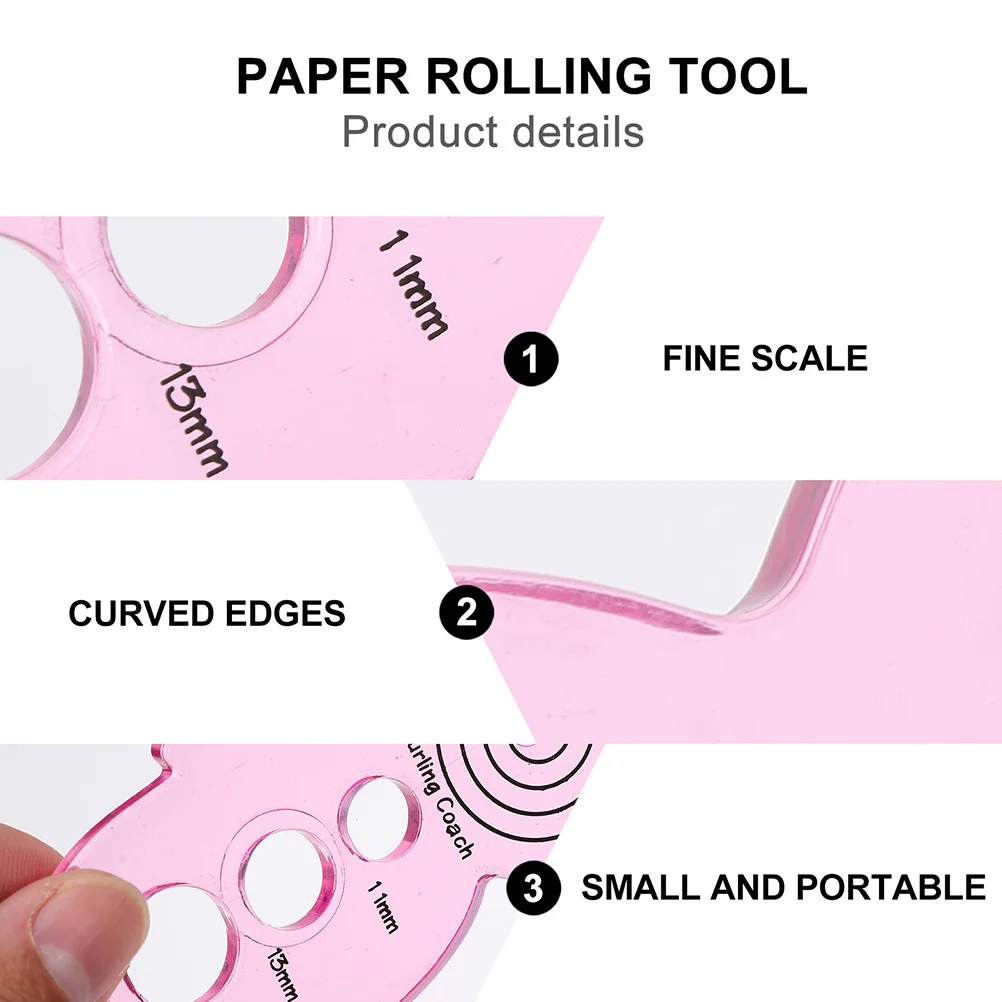 6 قطع من أدوات لف الورق من البلاستيك الفاخر DIY ملحق للحرف اليدوية بتصميم مريح وحامل لفافة منحنية #2