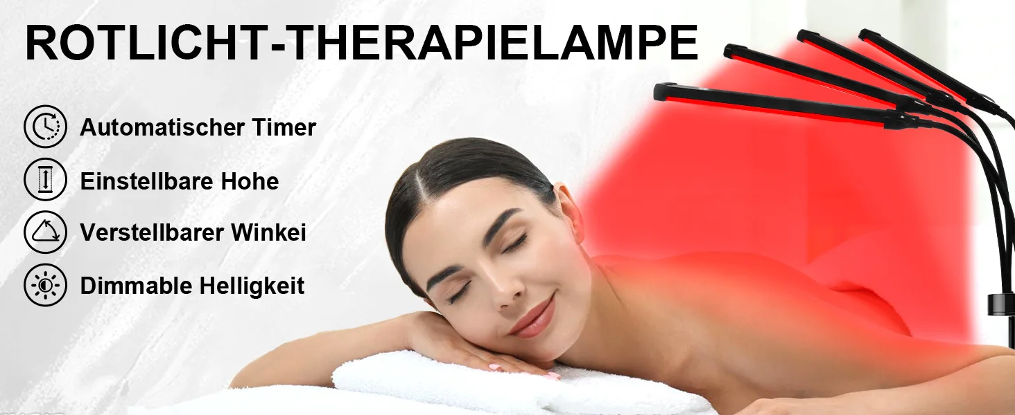30W LED Red Light Therapy Lamp with Stand 660nm &850nm Near Infrared Light Device for Relief Muscle Joint Pain Facial Skin Care