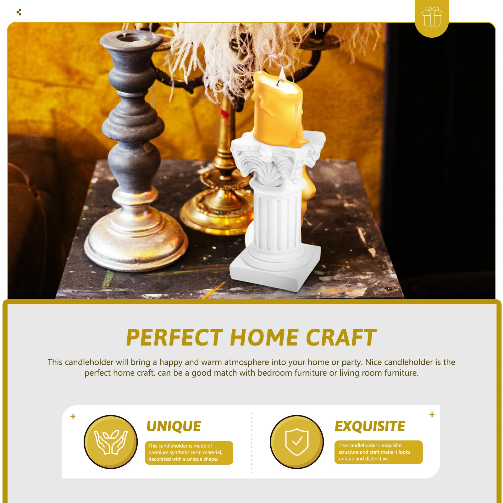 

10Pcs Delicate Roman Column Holders Odorless Resin Material Fine Workmanship Desktop Home Supplies Decor