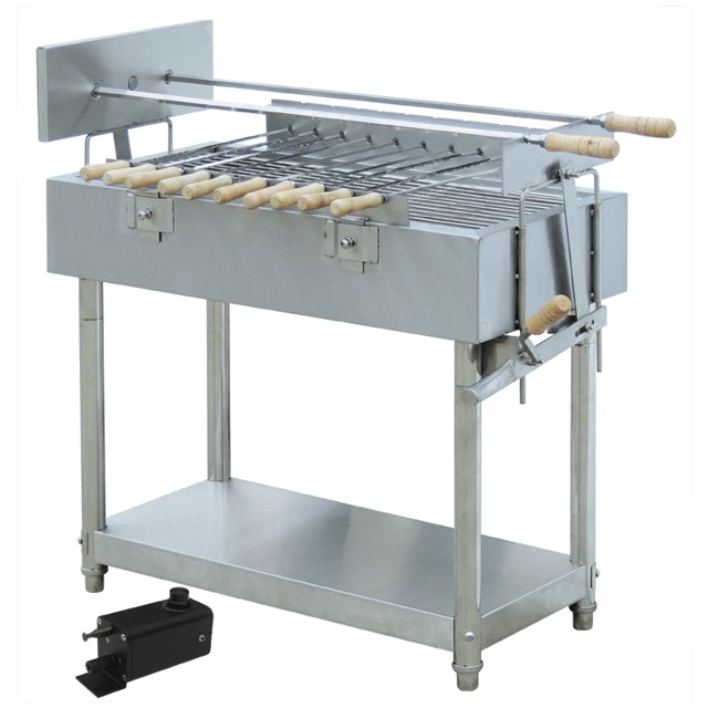 Manufacturer Supply Adjustable Height Barbecue restaurant Grill Portable Motor Rotation BBQ grill Machine