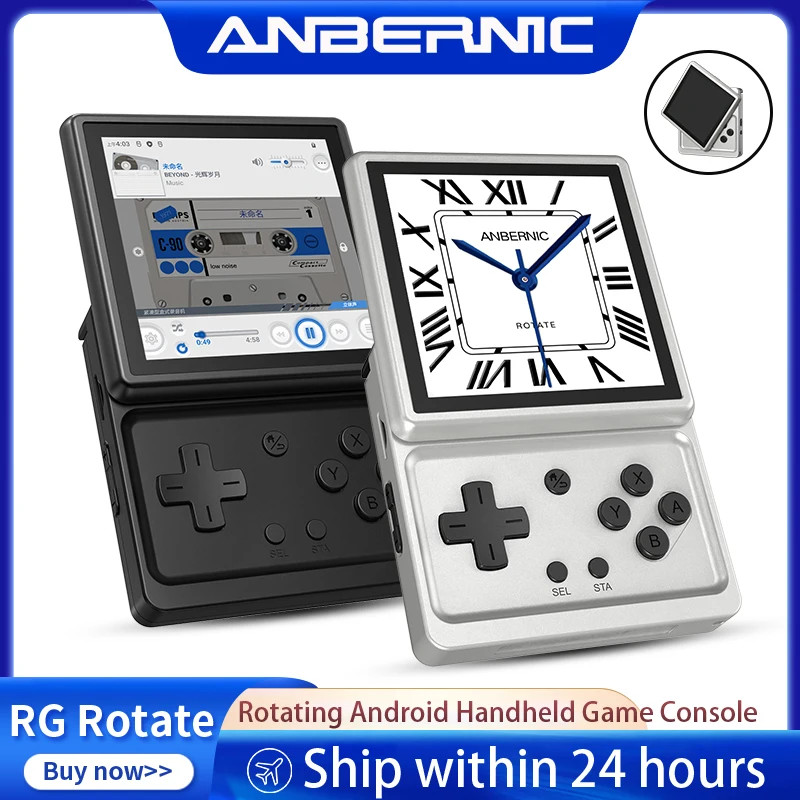 Consola de Juegos Portátil Anbernic RG Rotate con Pantalla Giratoria de 3.5 Pulgadas, Android, 2000mAh, Emulador de Juegos Retro, Compatible con WiFi, ...