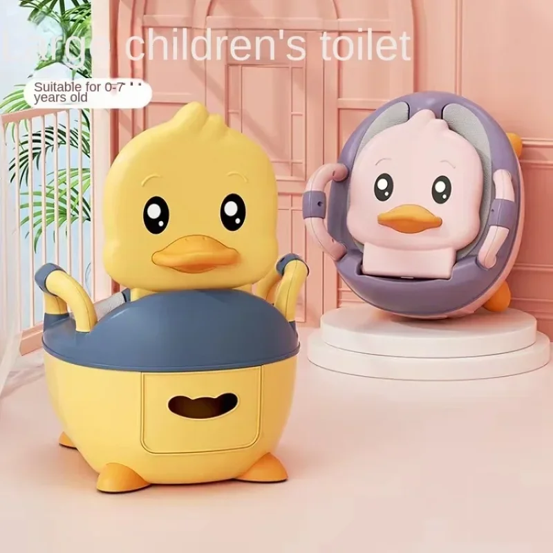 Baby Potty Training Seat Simple Household Cute Duck Type Design Portable Squatting Clamshell Armrest Newborn Training Toilet