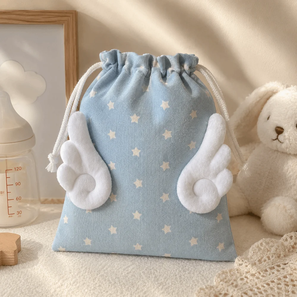 Fashion Canvas Drawstring Makeup Bag Portable Star Pattern Storage Pouch Dustproof Rope Small Organizer Gift