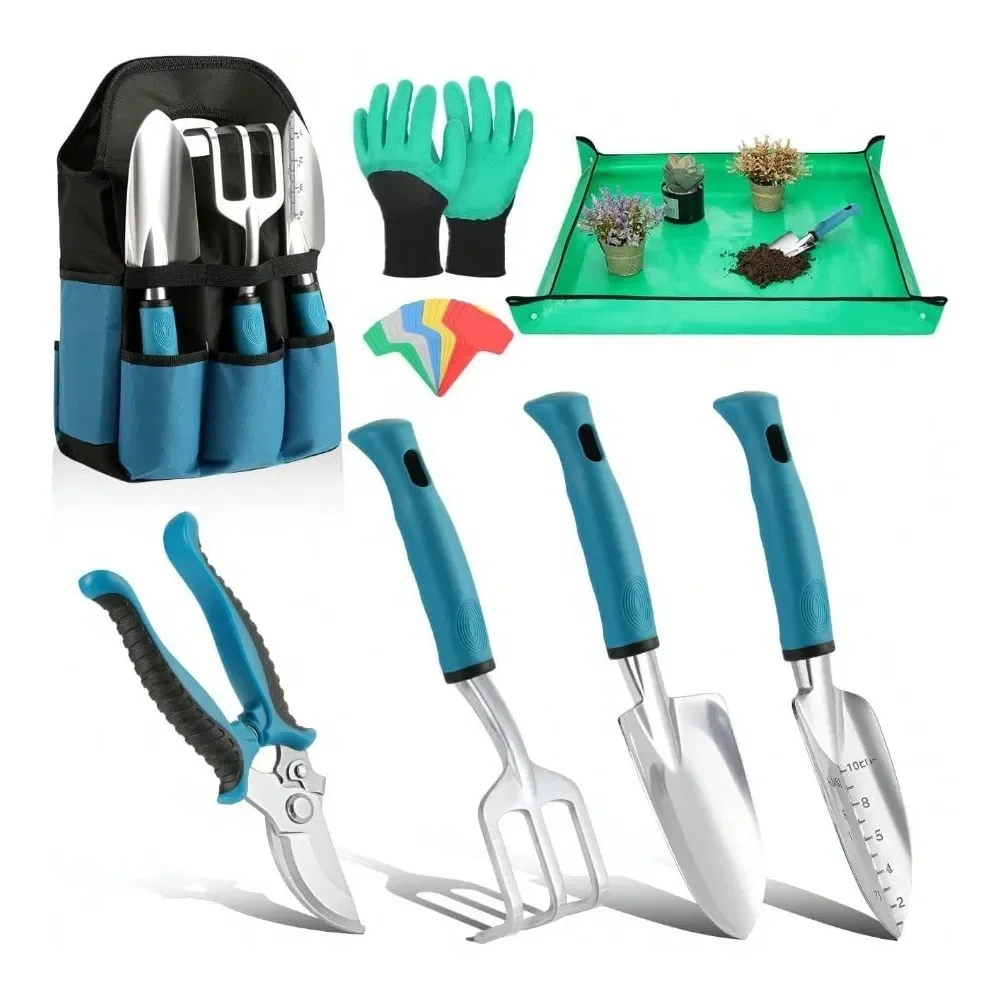 

Gardening Tools Set 8PCS Heavy Duty Garden Tools With NonSlip Rubber Grip With Large Garden Bag For Aluminum Alloy Hand Tools F