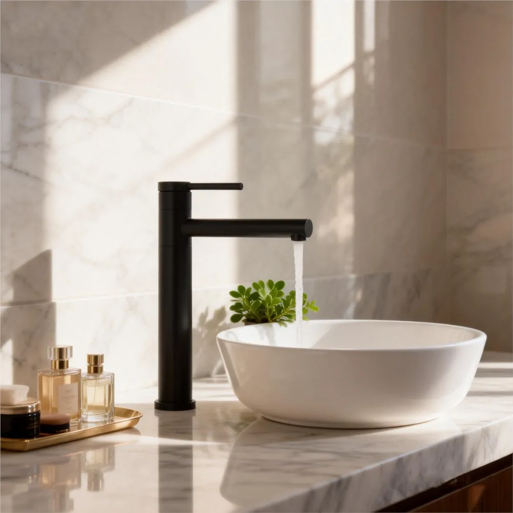 Torayvino Bathroom Basin Faucet Deck Mounted Stream Gold Plate/Gold Brushed/Matte Black Single Hole Hot Cold Water Mixer Taps