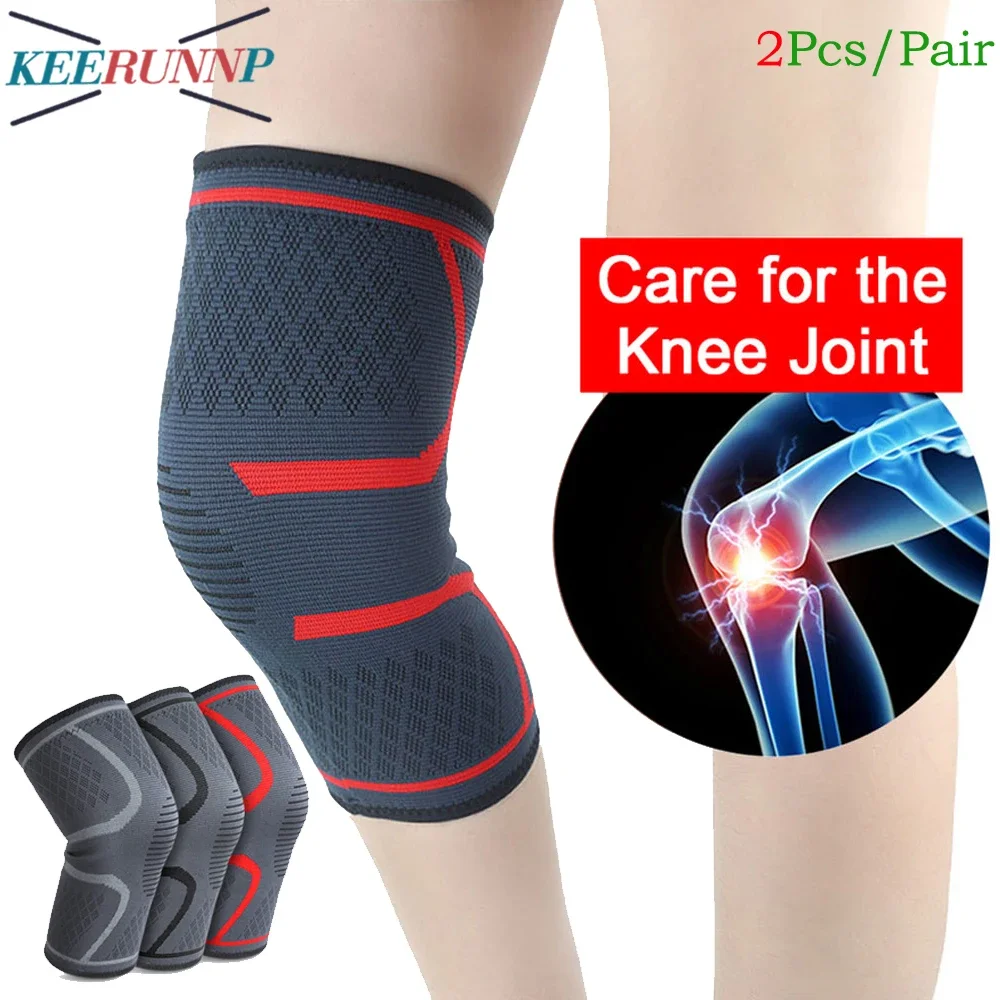 1Pair Knee Brace Support - Premium Compression Knee Sleeves - Knee Support Patella Stabilizer for Meniscus Tear - Arthritis Pain